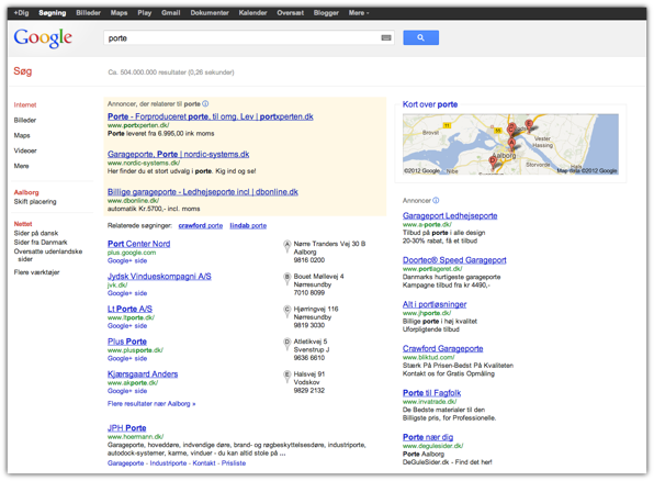 Google Plus side nr. 1 i SERP