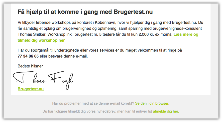 Nyhedsbrev fra Brugertest