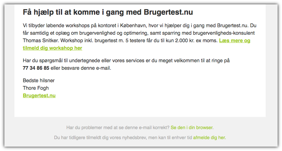 Nyhedsbrev fra Brugertest
