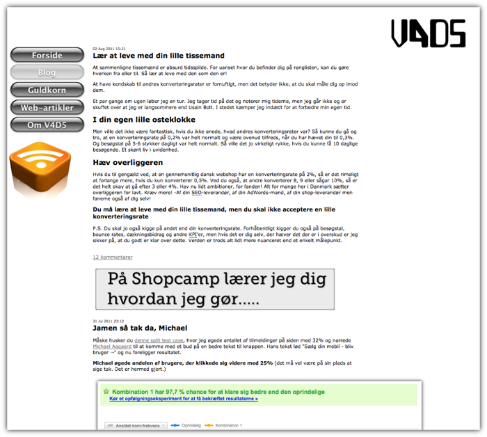 Her ser du det gamle design
