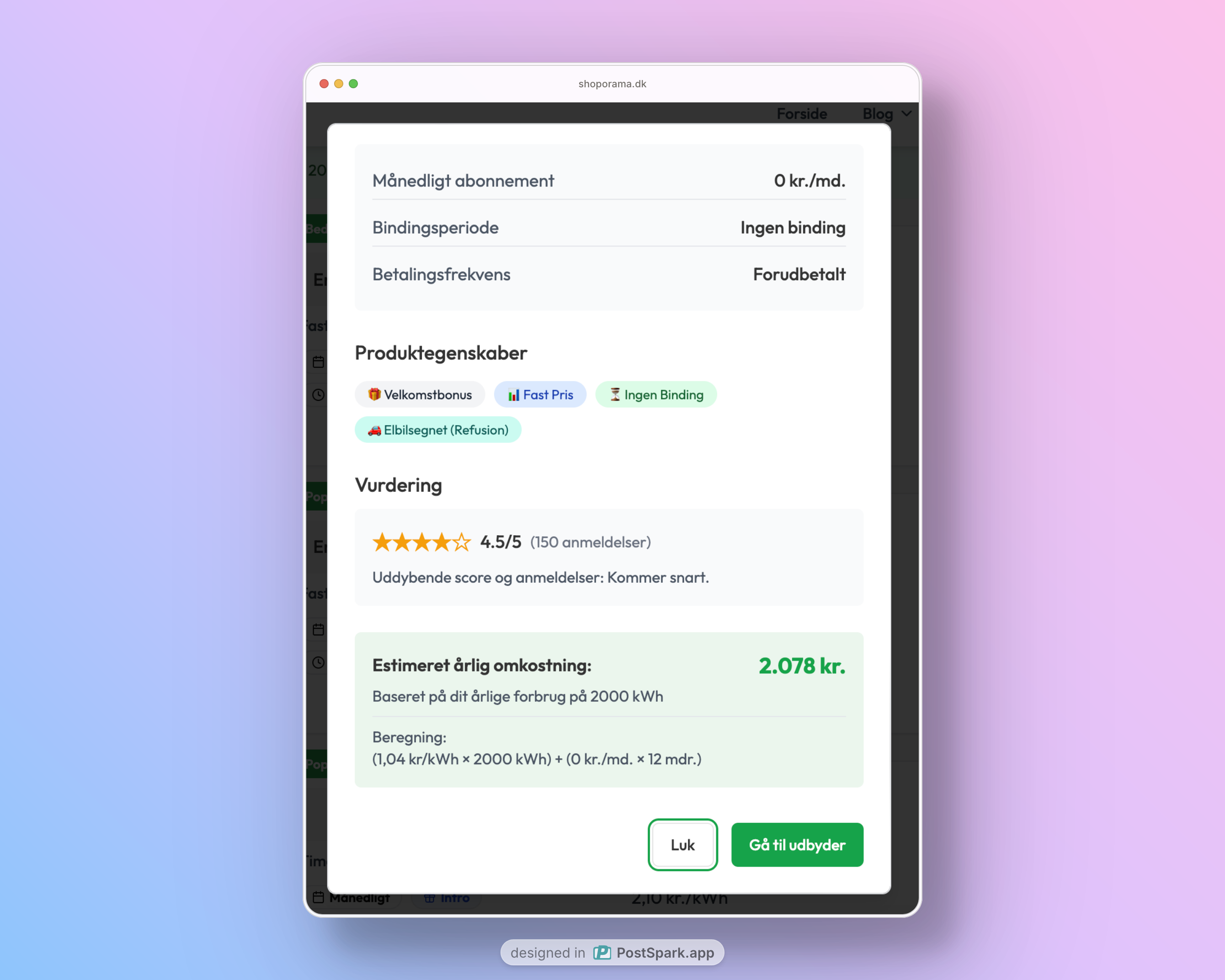 Detaljer om det enkelte elselskab