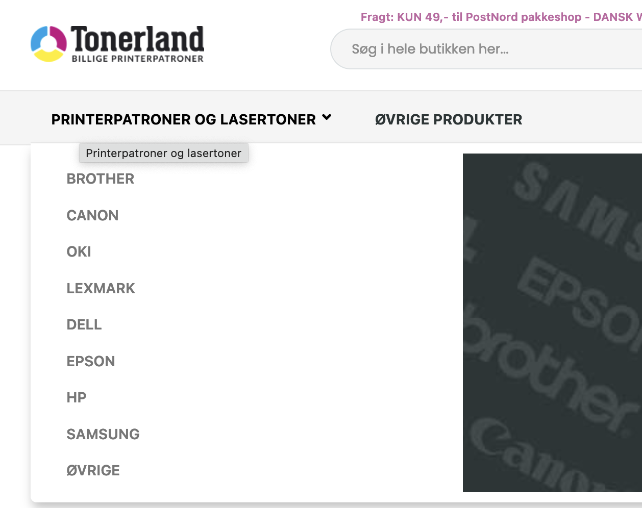 Simpel navigation på Tonerland
