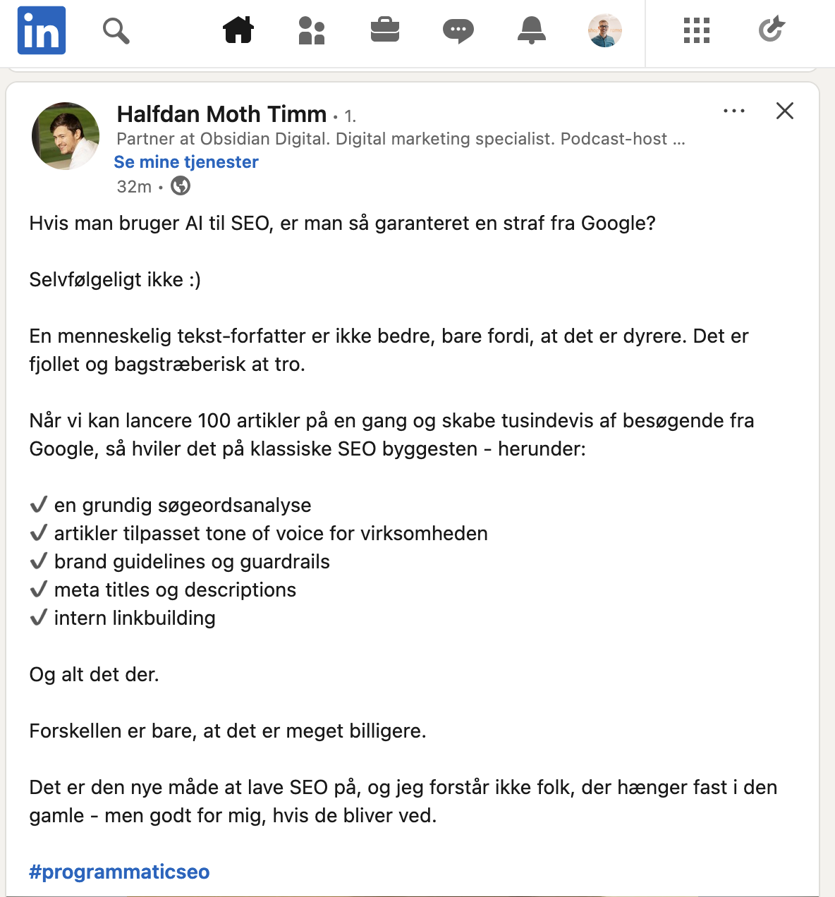 Halfdan elsker programmatic SEO